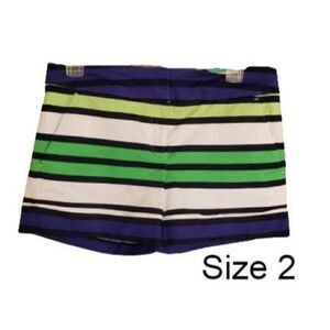 Women's Chino Low Rise Shorts Striped Chic Casual Shorts Pockets Size 2 NWOT